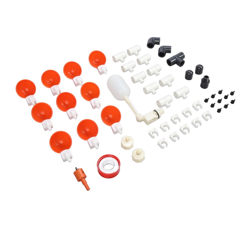 Pipeline Automatic Chicken Waterer Poultry Waterer Dispenser Water Feeder Kit