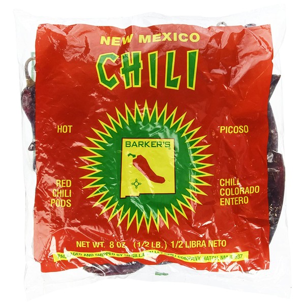 Barker's Hot Red Chili Pods From Hatch, NM - 8 oz