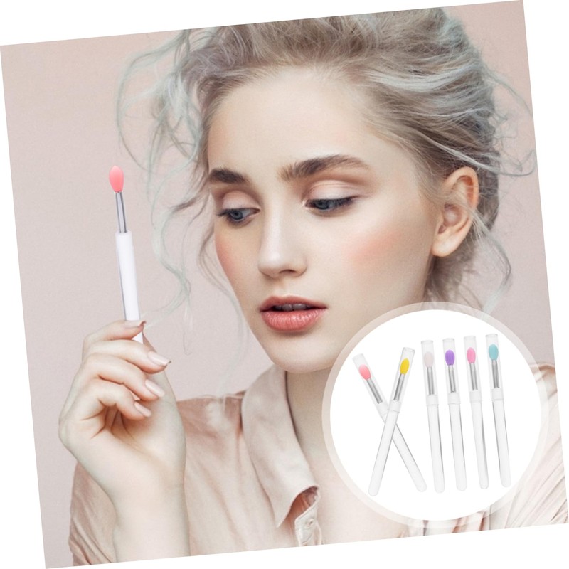 SAFIGLE 6pcs Lip Brush Covers Multi-purpose Lip Makeup Applicators for
