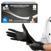 MiraPak Black Nitrile Disposable Gloves 6 Mil Extra Strength, Food-Safe,Latex