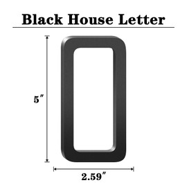 5 Inch Floating Aluminum House Address Numbers Letters, Modern Metal House Numbers for Outside, Black Metal Door Address Letter and Number for Home Garden Office Apartment (O)