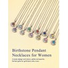 Suplight Dainty Birthstone Pendant Necklace for Women, 925 Sterling Silver
