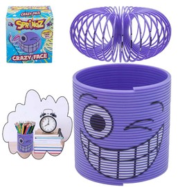 HOVUK Crazy Face Magic Spring Toy 6.5cm, Fidget Toy for Kids | Birthday & Christmas Stocking Filler, Easter Present, Goody Bag Filler, Party Prizes, Stress Relief, Slinky Toy, Purple