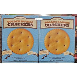 Trader Joe’s Golden Rounds Crackers Packed in 3 Individual Sleeves 12oz 340g (Two Boxes)