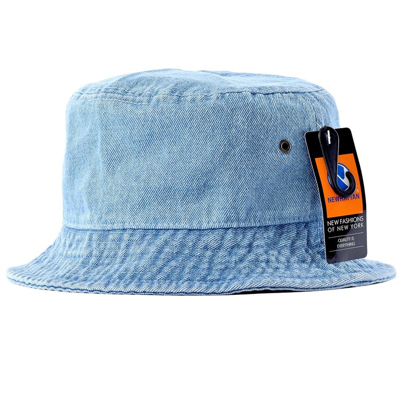 NEWHATTAN Bucket Hat Hat 18. Denim Light Blue, blue (light)
