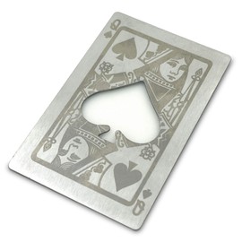 Lesencen Metal Card Bottle Opener Stainless Steel Silver with Engraved Pattern (Style Q, 1PCS)
