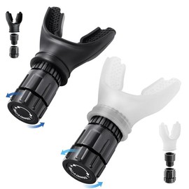 Breathe Exercise Device Adjustable Resistance for Trainer,Lung Trainer Divice, Exerciser Trainer Daily Fitness Training, Easy-to-Clean - Color: Black + White - 2Pack