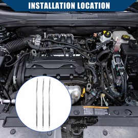 X AUTOHAUX Universal Car Braided Ground Straps/Front/Tinned Ground Wire Straps/Durable/Copper / 508mm / 3pcs / Silver Tone