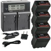 Kastar 4-Pack NP-F980EXP Battery and CH04 Dual Fast Charger Compatible