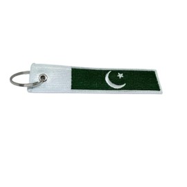 Flag Keychain Tag with Key Ring, EDC for Motorcycles, Scooters, Cars and Gifts Flag Key Chain, 100% Embroidered, Pakistan, 5.1
