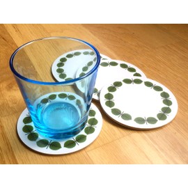 Stig Lindberg Set of 4 Coasters "Bersa" by Stig Lindberg Green D10cm