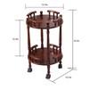 Inherited Redwood Wooden Double-Layer Tea Cart with Casters, Serving Cart