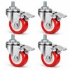 4-Piece Heavy-Duty Swivel Caster Wheels – 1", 1.25", 1.5" Threaded