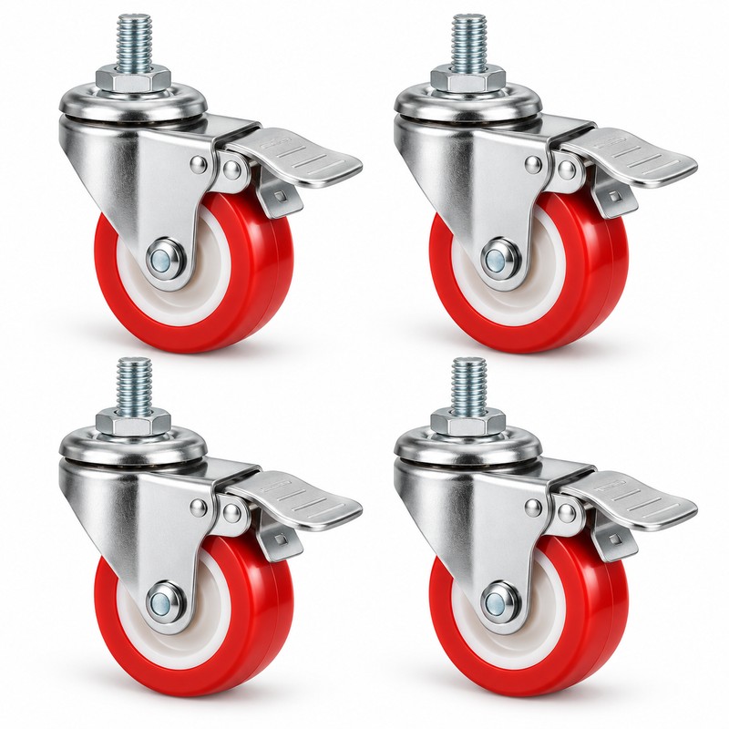 4-Piece Heavy-Duty Swivel Caster Wheels – 1", 1.25", 1.5" Threaded