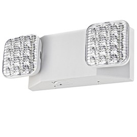 Enjvvs LED Emergency Lighting with Battery Backup,Two Square Adjustable Heads, Battery for 90 Minutes Emergency Duration, Combo for Business, 120V/277V AC, UL Listed, 1 Pack