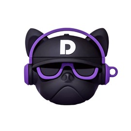 EJOSHELL 3D Unique Stylish Animal Hiphop Bull Dog Silicone Case Compatible with Airpods3 2021 3rd Soft Puppy Pet Headphone Cover with a Funny French Dog Keychain for Girl Boys Best Gift, Purple