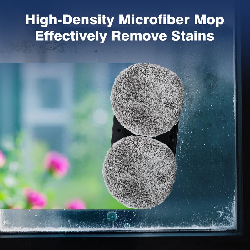 Pack of 12 Microfibre Cloths for Window Cleaning Robots, Reusable