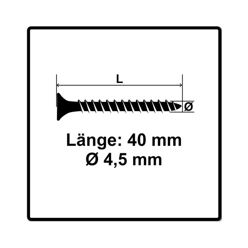 Power-Fast II Chipboard Screws 4.5 x 40 Countersunk Head with