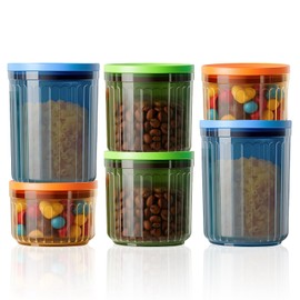 THKAILAR 6-Pack Airtight Food Storage Containers, Coffee-Tinted UV Blocking (10oz/17oz/24oz) for Kitchen Pantry Organization, Leakproof BPA-Free Snap-Lock Lids for Dry Food,Flour,Nuts,Grains,Coffee