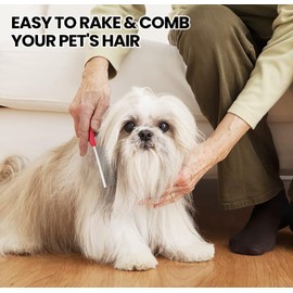 Grooming Comb for Dogs and Cats with Matted Hair,Cat brush for long haired cats,Pet comb for dogs,Pet Comb with Long and Metal Fine Teeth Short Stainless Steel