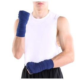 TOROS-GROUP Medical Elastic Bandage with Textile Fastener Pack of 2 Navy Blue 1.5 m x 8 cm