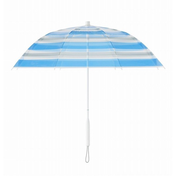 +TIC PT702 Plastic Long Umbrella, Hand Open, Graphic Line, Bold Border, All Plastic Refillable, 8 Ribs, 23.6 inches (60 cm), Bold Border