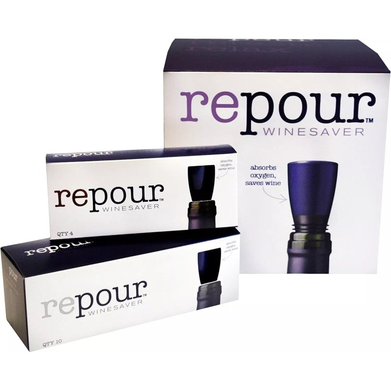 Repour Wine Saver (4-Pack) - Wine Preserver and Stopper -