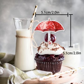 18pcs Colorful Glitter Umbrella Dessert Cupcake Topper Umbrella Theme Decor Supplies Girls Woman Happy Birthday Party Decorations