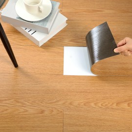 Sasylvia 50 Pcs Peel and Stick Floor Tile 36" x 6" Self Adhesive Vinyl Flooring Plank Wood Grain Look Waterproof Tile Sticker for Kitchen Bathroom Living Room Bedroom DIY Decor (Coffee)