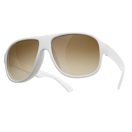 SOJOS Trendy Floating Polarized Aviator Sports Sunglasses for Women Men,Retro Shades for Fishing Surfing Boating SJ2336,White