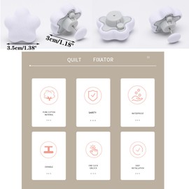 30 Pcs Duvet Pins Comforter Pins Curtain Pins Duvet Clips Affordable Sets,Use as Duvet Donuts,Curtain or Drape Pins,or to Secure Upholstery (White-Flower)