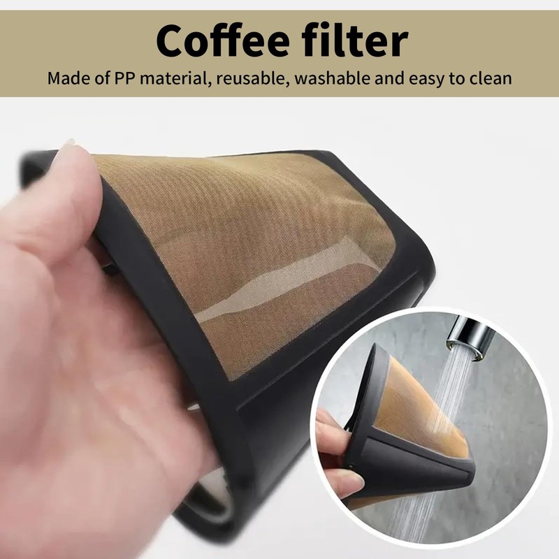 CLKE 2Pcs Reusable Coffee Filter, Universal Permanent Coffee Filter, Washable