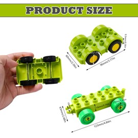 Pilikoll 12 Piece Vehicle Building Blocks Set with 6 Car Toys, 6 Train Trailer Toys, Multi Vehicle Building Blocks Set, Classic Vehicle Building Blocks Set for Children, Party Bag Filler