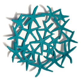 Mazeology Nautical Beach Seashore Starfish Centerpiece Bowl 11” Diameter Cast Resin Decorative Blue