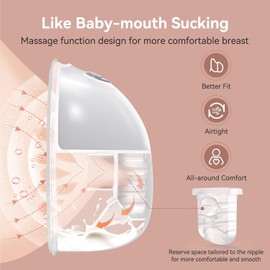 Milchpumpe Elektrisch, Jkevow Milchpumpe Handsfree mit 2 Modi und 9 Saugstufen, Mehr Milch Extrahieren, Ultraleise Elektrische Milchpumpe, 24 mm Flansch