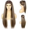 SAPPHIREWIGS Straight Headband Wig Ready to Go Glueless Synthetic Highlight