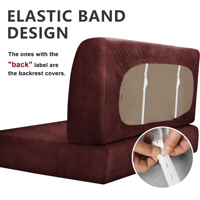 ANARACHON Leather Look RV Dinette Cushion Covers - Stretchable Camper