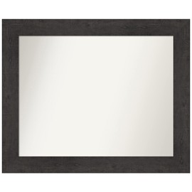 Amanti Art Bathroom Mirror, Rustic Plank Espresso Wall Mirror for use as Bathroom Vanity Mirror Over Sink (27.5 x 33.5 in.) Non-Beveled Mirror, Brown Mirror, Country Rustic Mirror from WI, USA