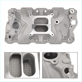 FGJQEFG Intake Manifold Aluminum Satin Compatible with Small Block Chevy SBC 305 327 350 400 1957-1986