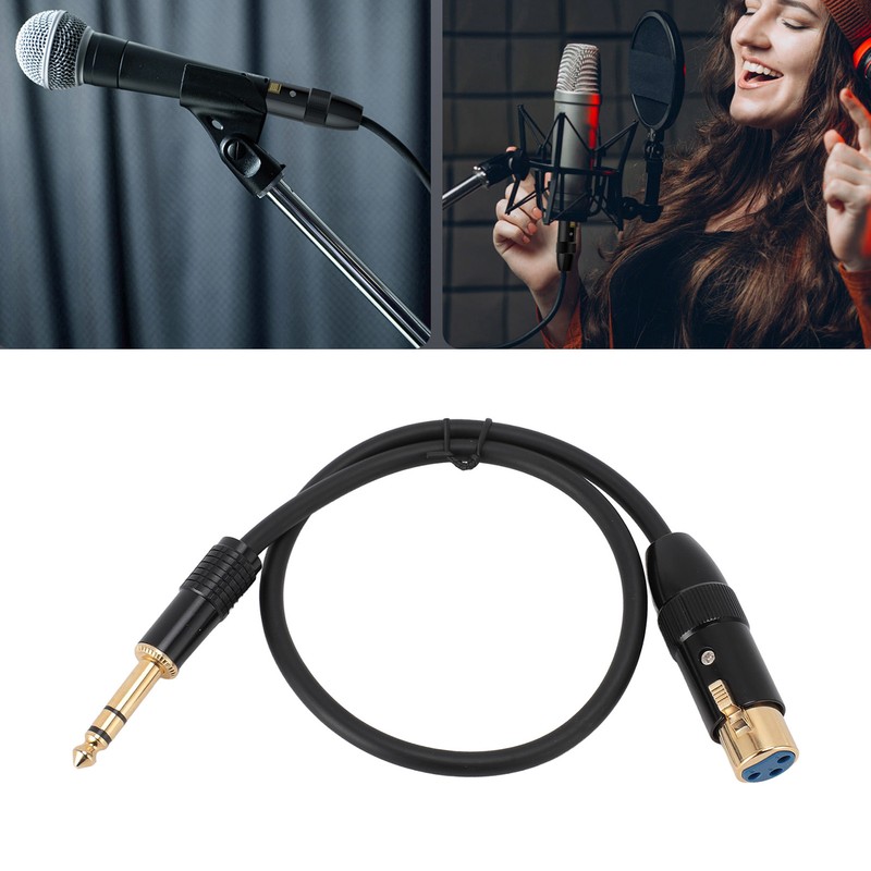 XLR to 6.35mm Cable Female to Male Gold Plated XLR