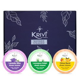 Krivi Herbals Shower Steamers Lavender Bliss, Lemongrass Delight, Citrus - Set of 6