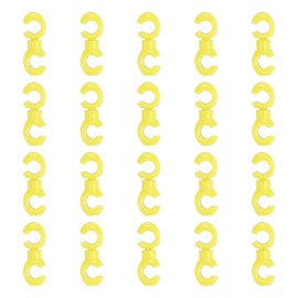 PATIKIL MTB Bike Brake Cable Clasp, 20pcs Rotatable Bicycle S-Hook Style Clip Cross Line Brake Gear Housing Cable Hose Guide for MTB Bicycle Road, Yellow