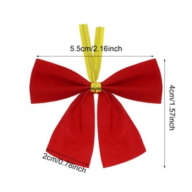 Christmas Tree Mini Bows Penta Angel 36Pcs Small Metallic Foil Wrapped Gift Boutique Ribbon Twist Tie Bows for Holiday Party Favor DIY Craft Sewing Bakery Treat Package Decoration (Red, 2cm)
