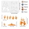 2Pcs Flame Wall Stencil Templates 29.7 x 21cm Reusable Plastic