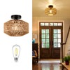 Jobtical Boho Light Fixtures Ceiling Mount,Mini Rattan Chandelier Light Fixture