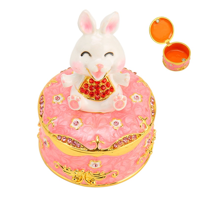 Trinket Box Bunny Shape Exquisite Cute Magnetic Design Jewelry Storage