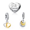 Doyafer 925 Sterling Silver Heart Charm 'I Love You To
