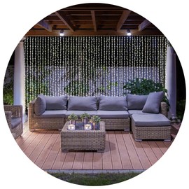 Holiday Bright Lights 768L Indoor/Outdoor Patio Connectable Curtain Light - Warm White