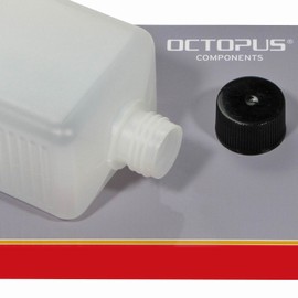 Octopus 5 x 500 ml Plastic Bottles, HDPE Plastic Bottles with Black Screw Caps, Empty Bottles with Black Screw Caps, Square Bottles with 5 Labelling Labels