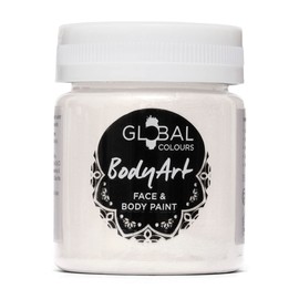 Global Colours Metallic Pearl White - BodyArt Paints - 45ml | Artist Paints